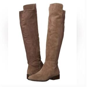 Lucky Brand Calypso Over Knee Boots 9 Tan Beige NWT Tall OTK Western Glam